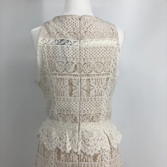 NWT ALL SAINTS Lace Pattern Melia  Mini Dress in oyster white Size 6 - Picture 11 of 16